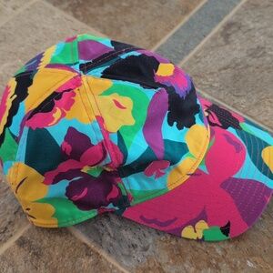 kate spade Multicolor Floral Hat with Pink TrimLogo one Sz.
